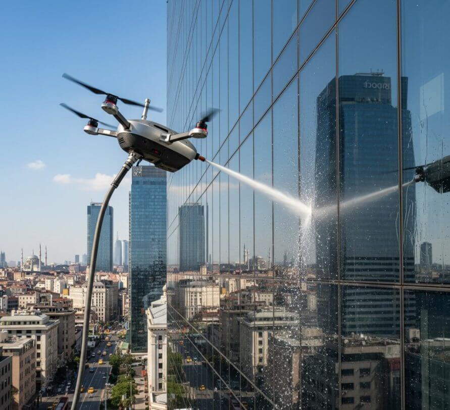 Drone ile dış cephe temizlik hizmeti: Gün Temizlik