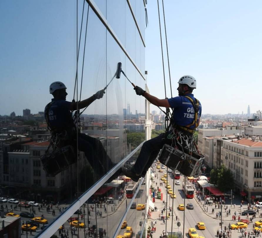 Endüstriyel dağcılık yöntemi ile dış cephe temizliği