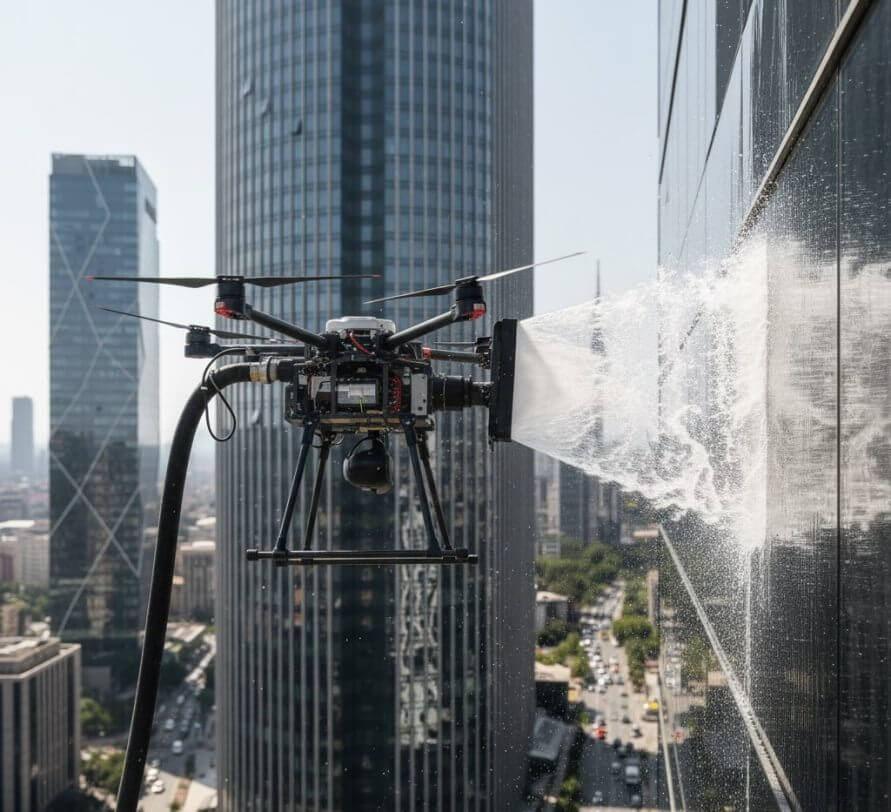 İnovatif drone ile dış cephe temizlik teknolojisi