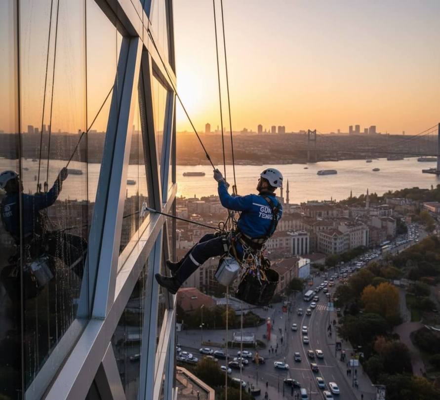 İple erişim sistemi ile İstanbul dış cephe temizliği hizmetleri: Gün Temizlik