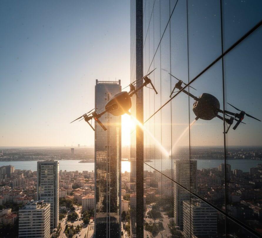 İstanbul'da drone ile dış cephe temizlik hizmetleri: Gün Temizlik