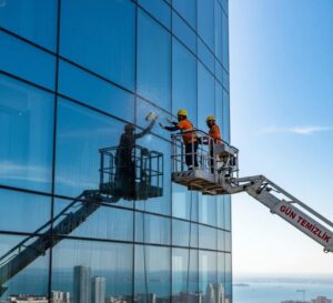 Sepetli vinçle dış cephe temizliği hizmeti: Gün Temizlik