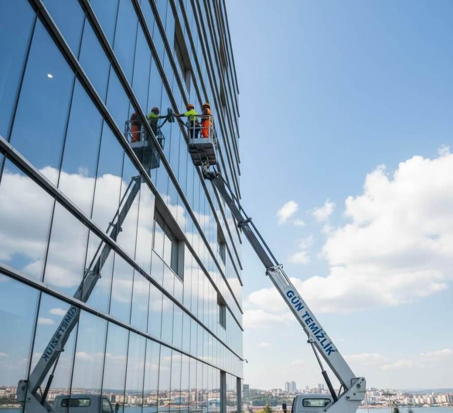 Vinçle dış cephe temizlik hizmeti: İstanbul Gün Temizlik Şirketi