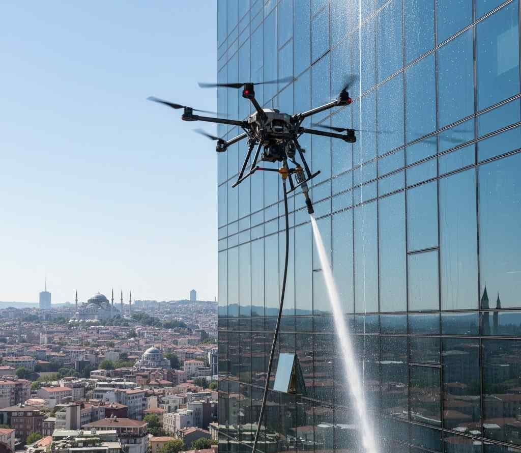 Drone ile işyeri dış cephe temizlik hizmetleri: Gün Temizlik Şirketi