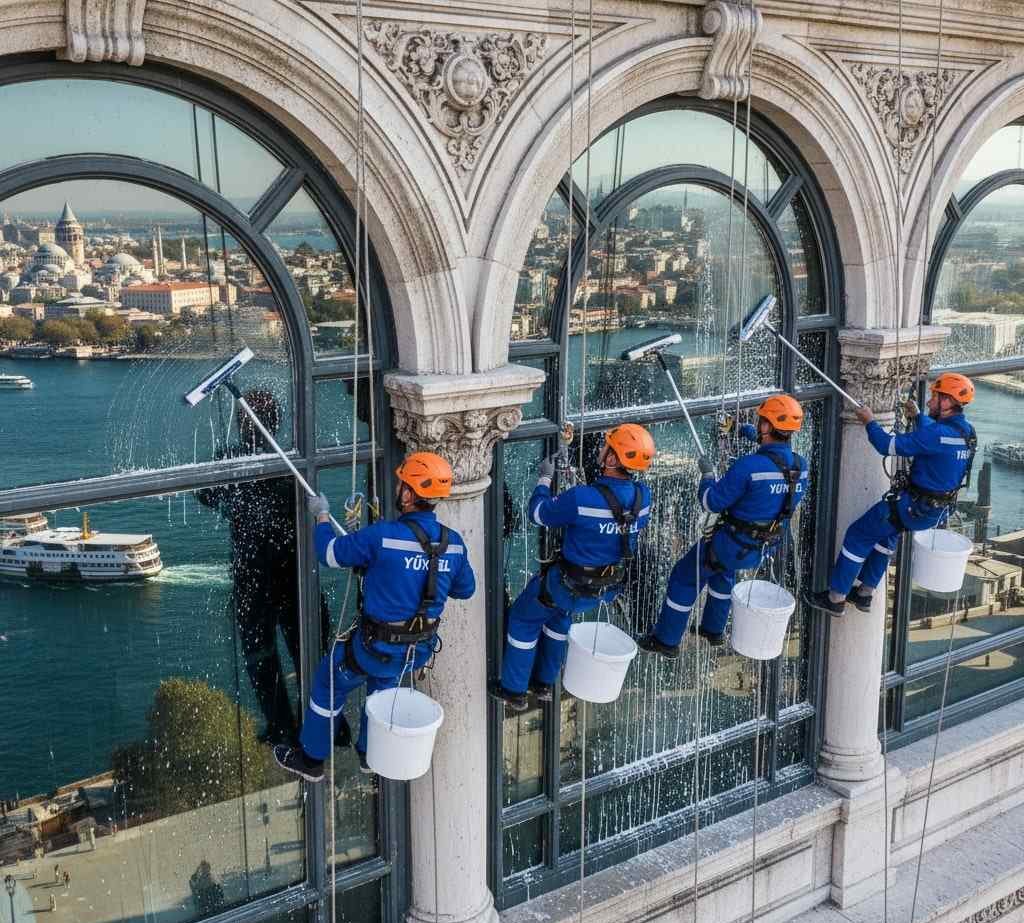 İple erişimle işyeri dış cephe temizliği hizmetleri