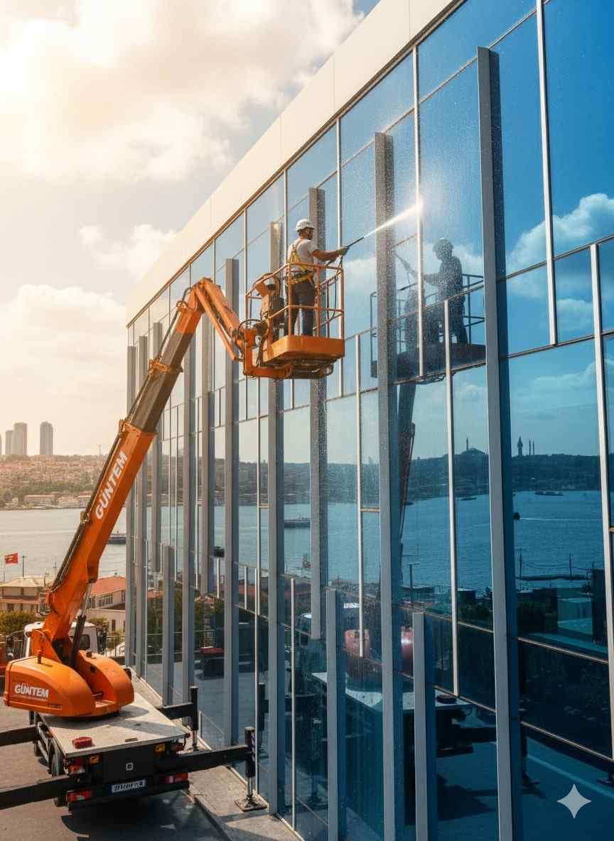 Saf su sistemi ile dış cephe temizlik çalışmaları