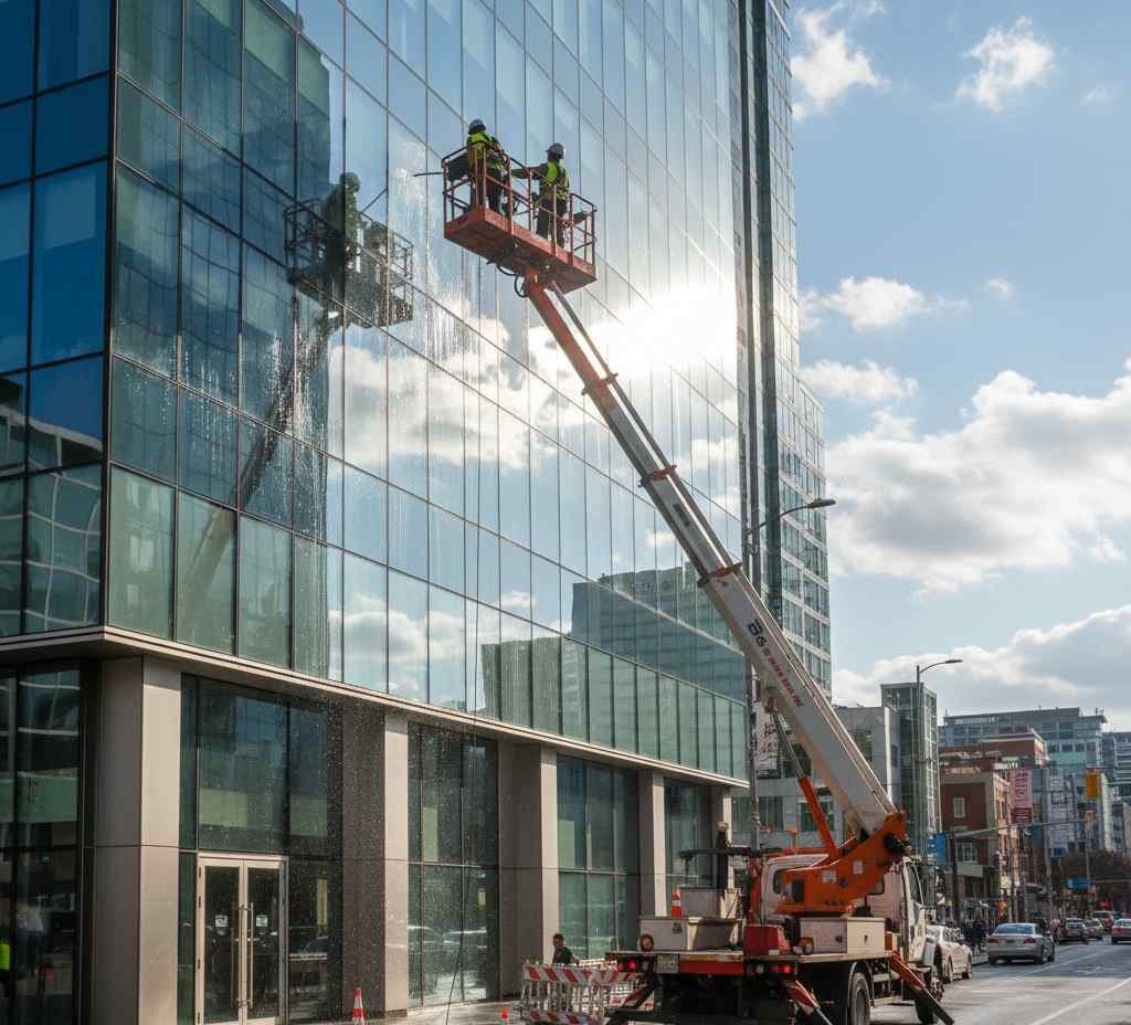 Vinçle dış cephe yıkama