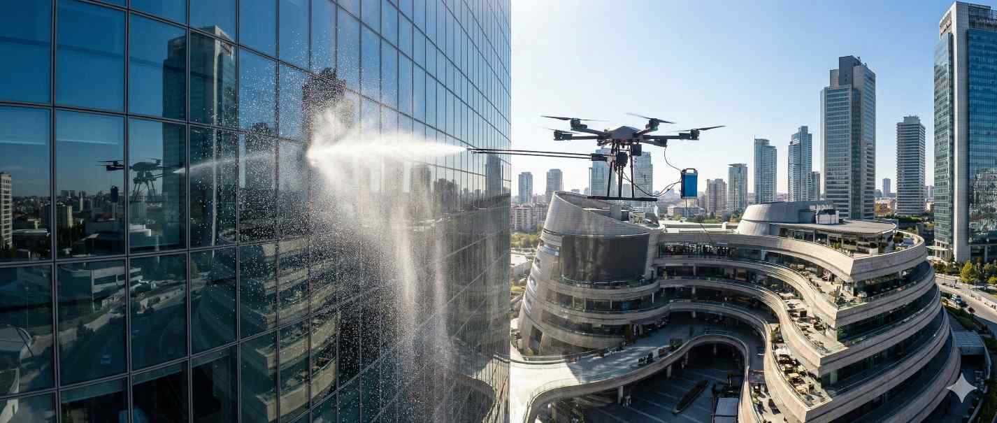 Drone ile Levent dış cephe temizlik hizmetleri: Gün Temizlik