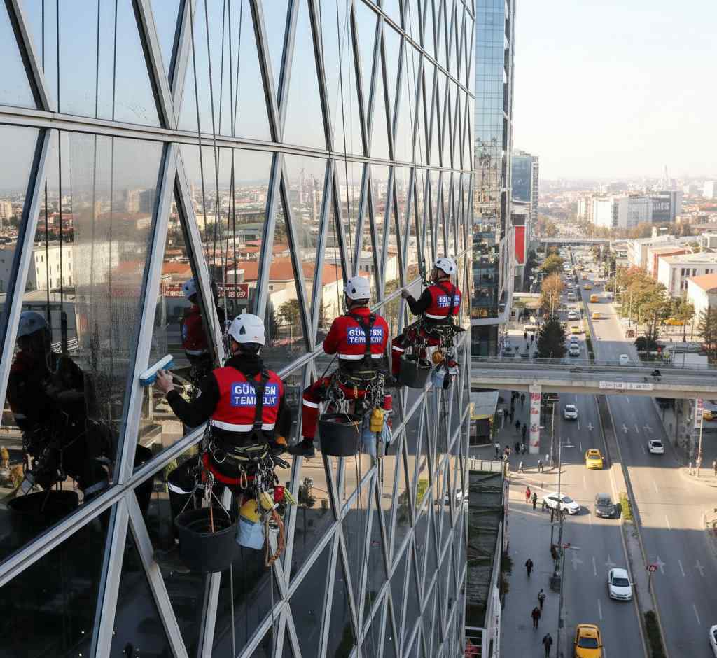 IRATA Sertifikalı dağcılar ile Büyükçekmece dış cephe temizliği hizmetleri: Gün Temizlik Şirketi