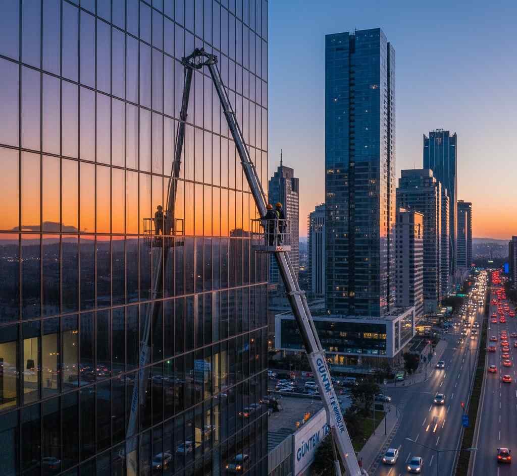 Sepetli vinç ile Büyükçekmece dış cephe temizlik hizmetleri: Gün Temizlik Şirketi