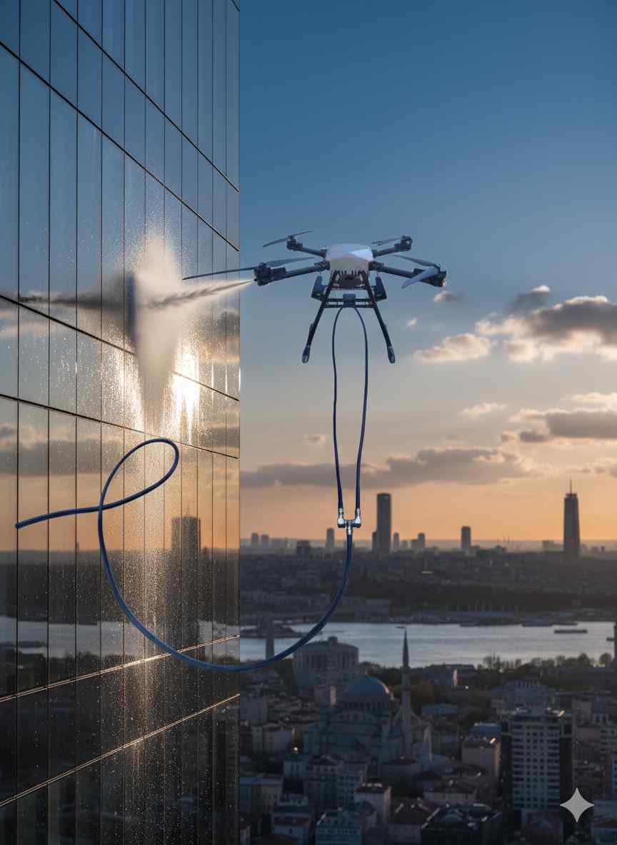 Drone ile Fatih dış cephe cam temizliği hizmetleri: Gün Temizlik Şirketi