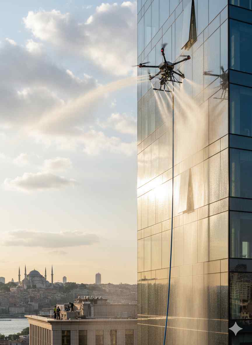 Drone ile Gaziosmanpaşa dış cephe temizliği hizmetleri: Gün Temizlik Şirketi