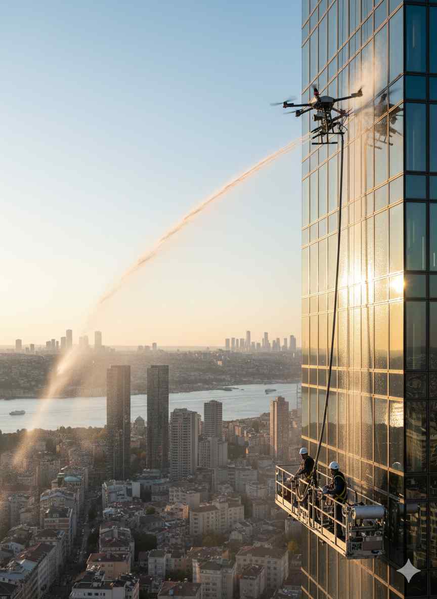 Drone ile Güngören dış cephe temizliği hizmetleri: Gün Temizlik Şirketi