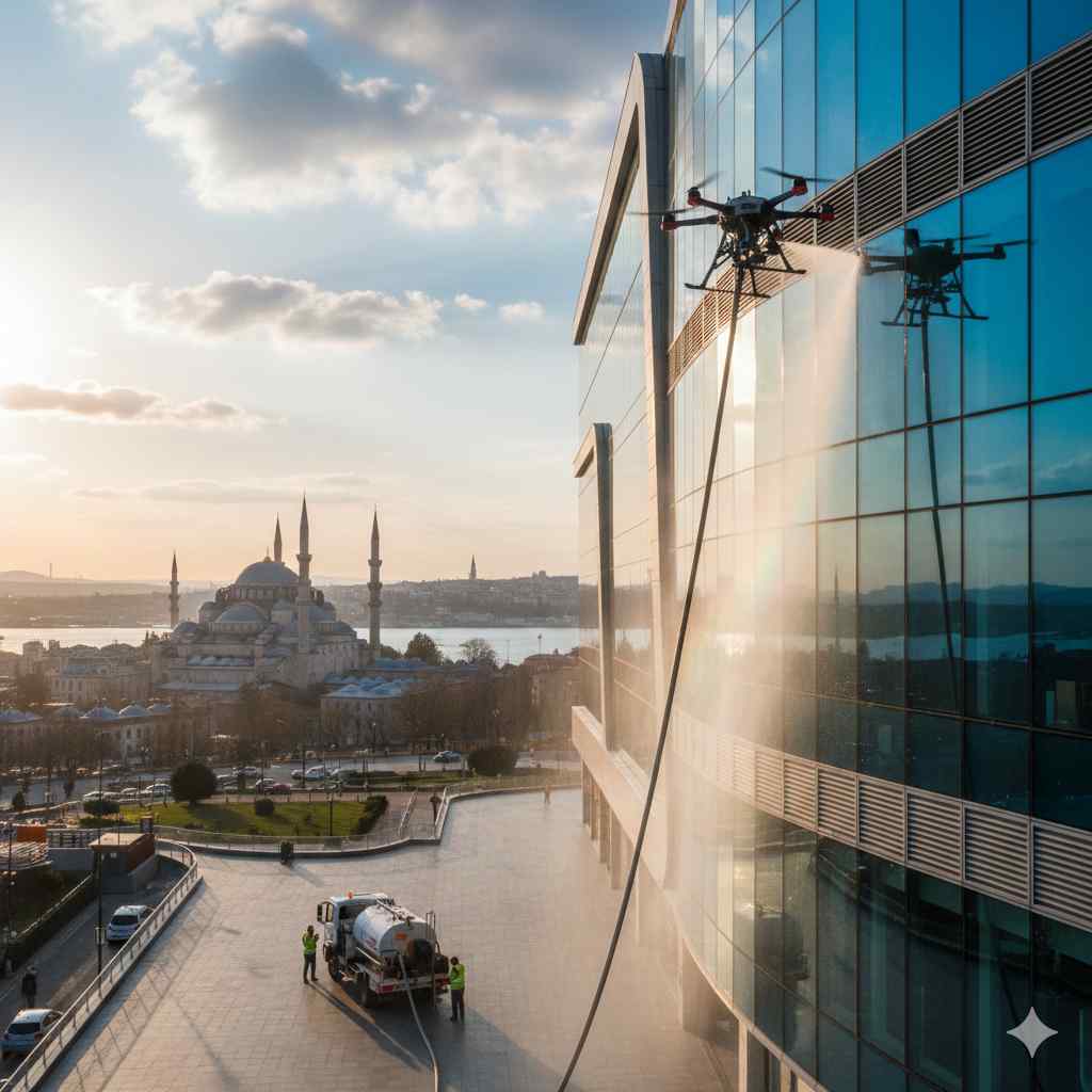 Drone ile Sultangazi dış cephe temizliği hizmetleri: Gün Temizlik Şirketi