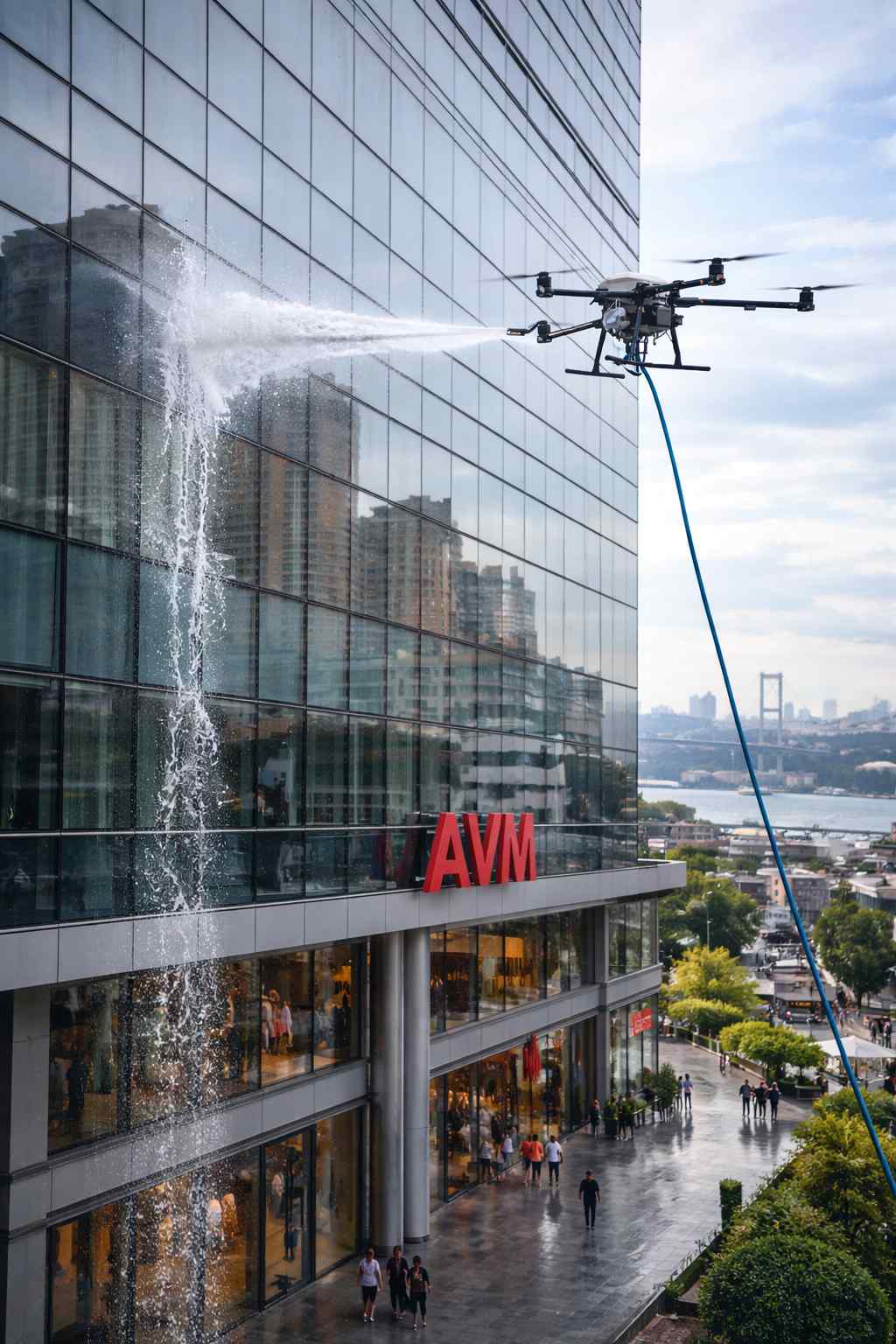 Drone ile Yeşilköy dış cephe cam temizliği hizmetleri