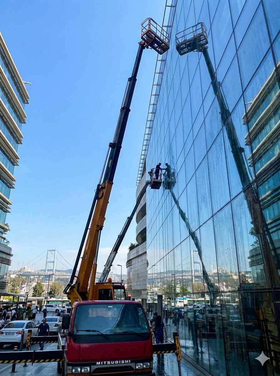 Sepetli vinç ile Sultangazi dış cephe temizliği hizmetleri: Gün Temizlik Şirketi