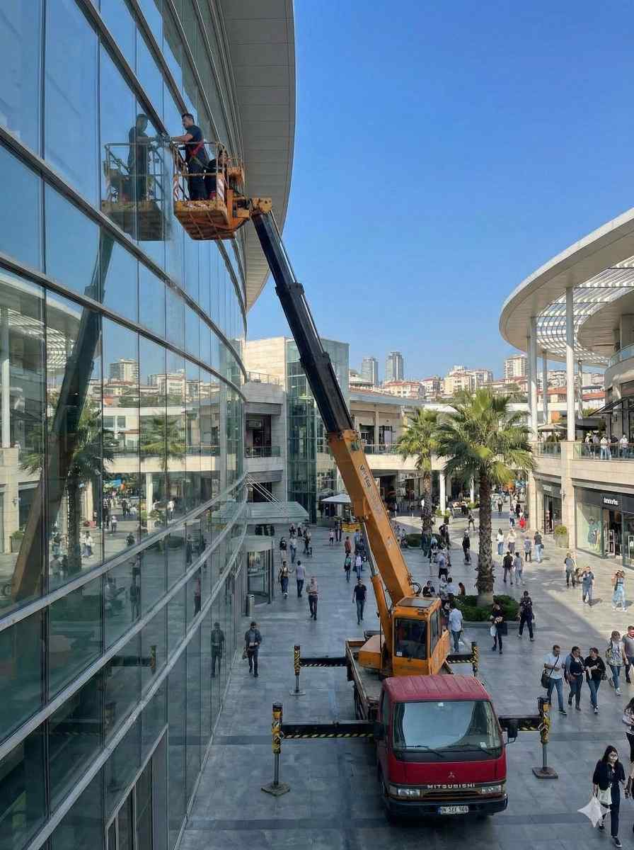 Sepetli vinçle Silivri dış cephe temizliği hizmetleri