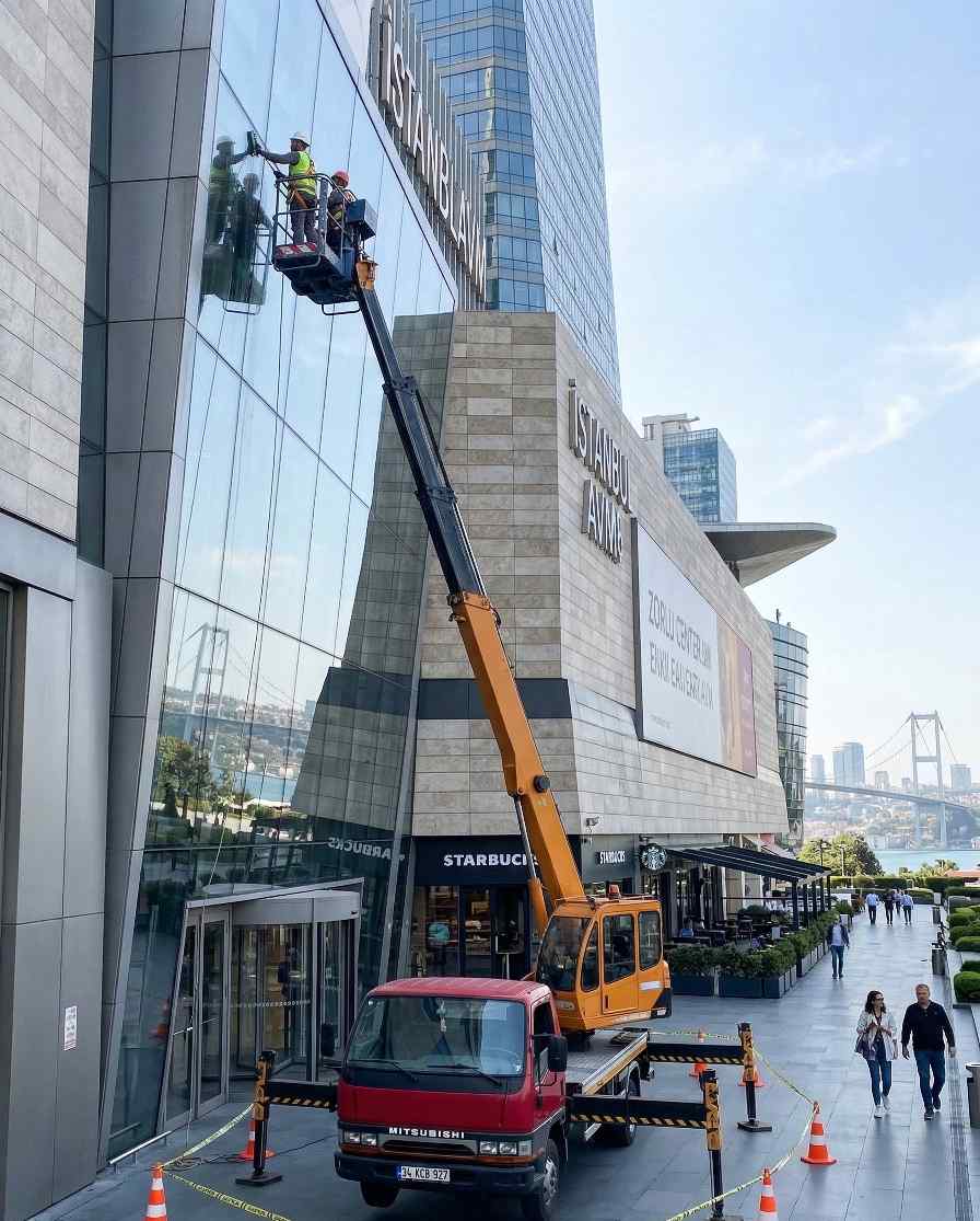 Bina dış cephe temizliği çalışmaları