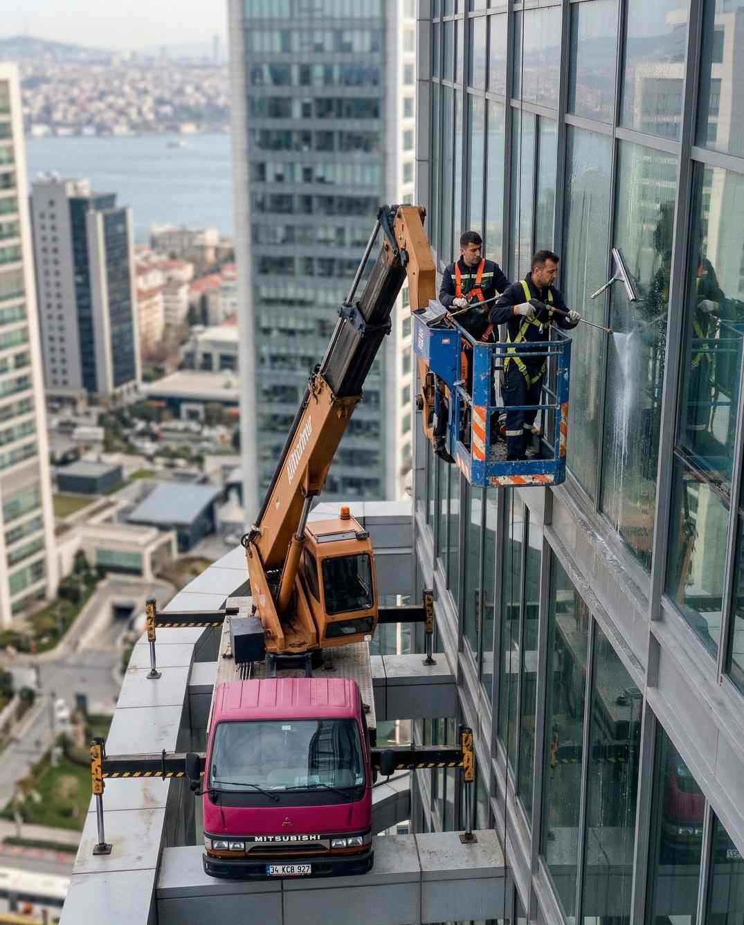 Bina dış cephe temizliği öncesi hazırlık çalışmaları