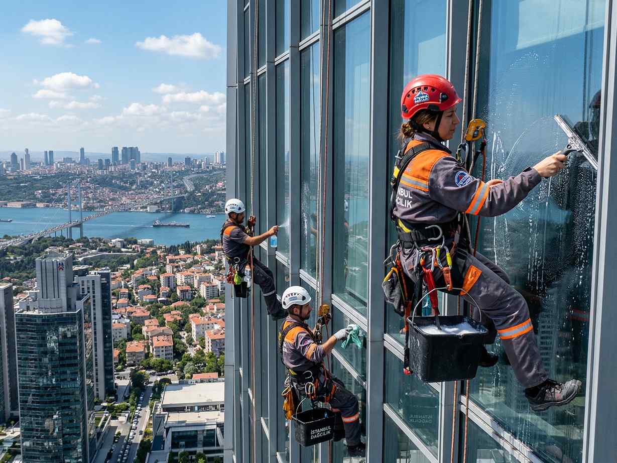 Dış cephe cam temizliği çalışmaları