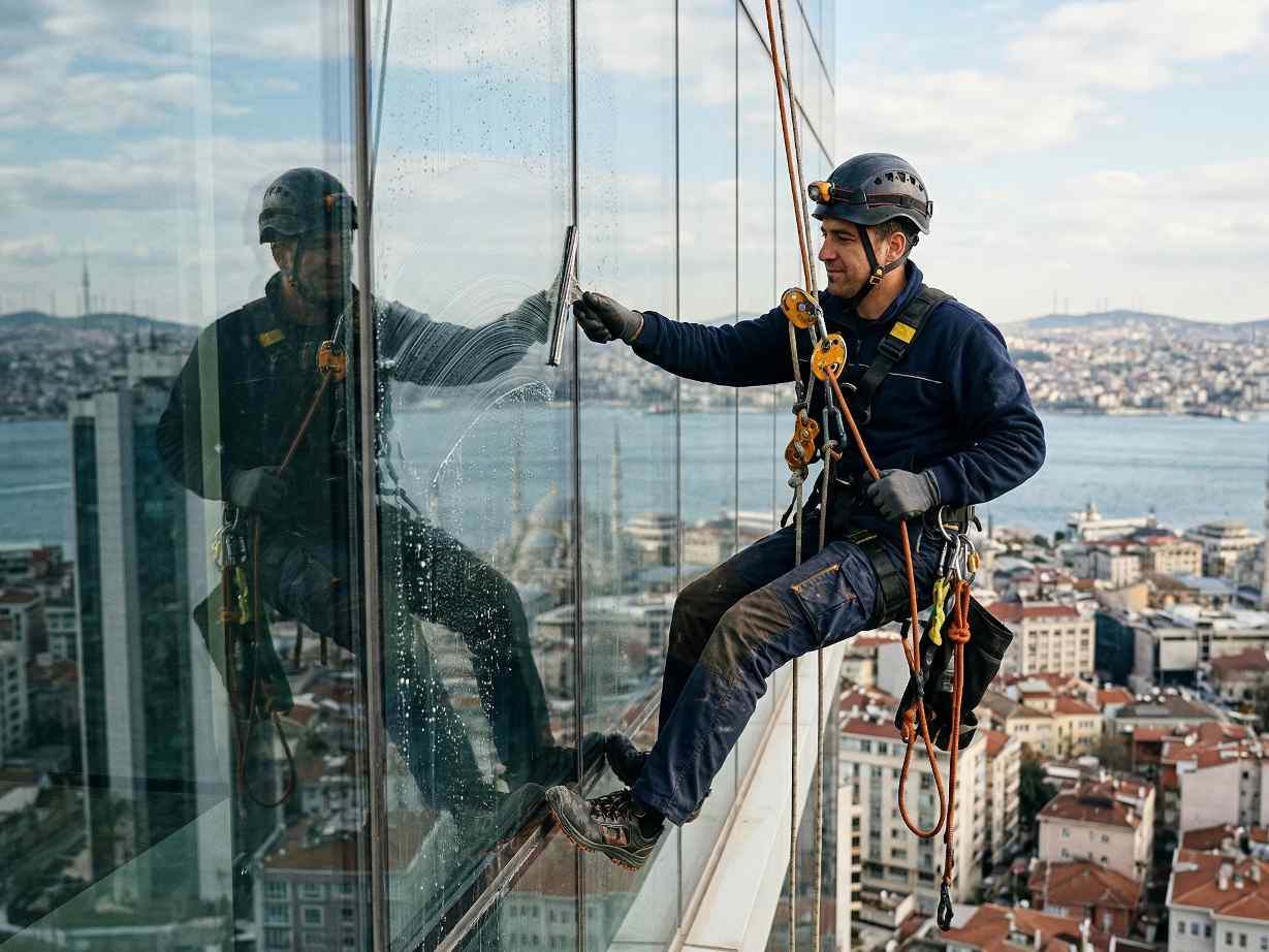 Dış cephe temizlik çalışması