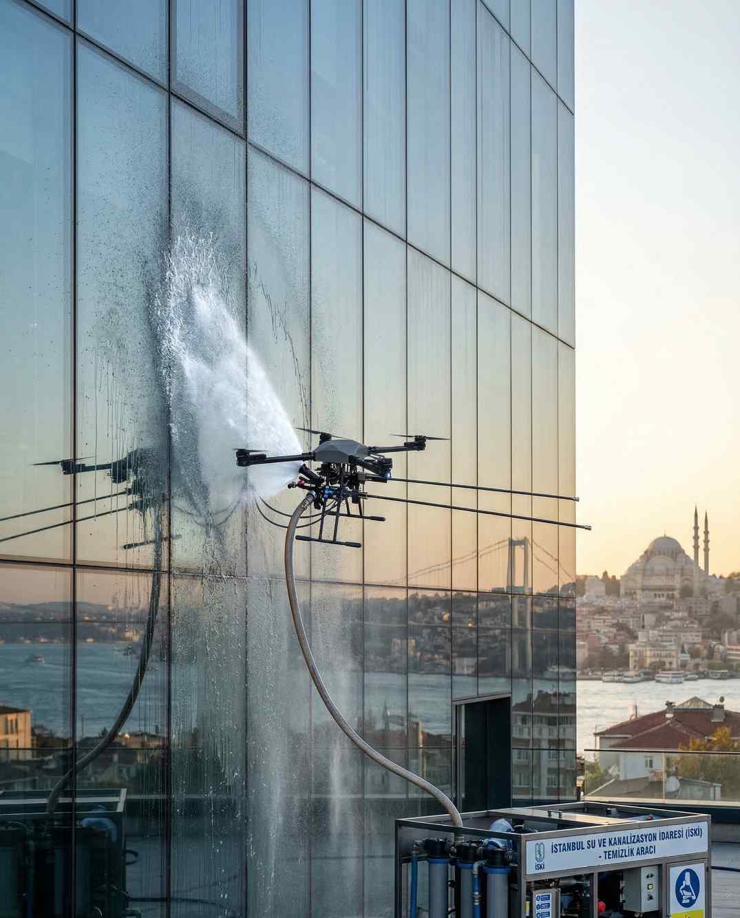 Saf su ile bina temizlik çalışmaları