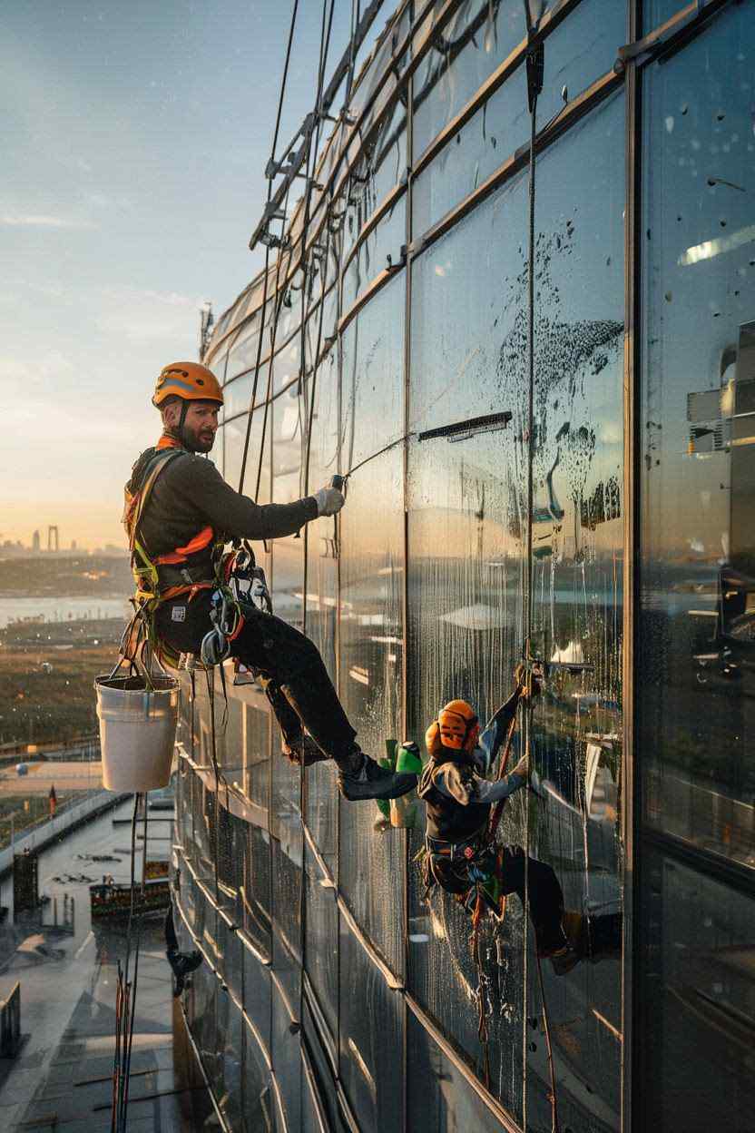 Dış cephe cam temizliği dağcı ekip
