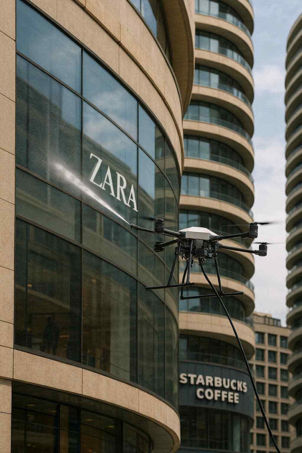 Drone ile profesyonel cam temizleme