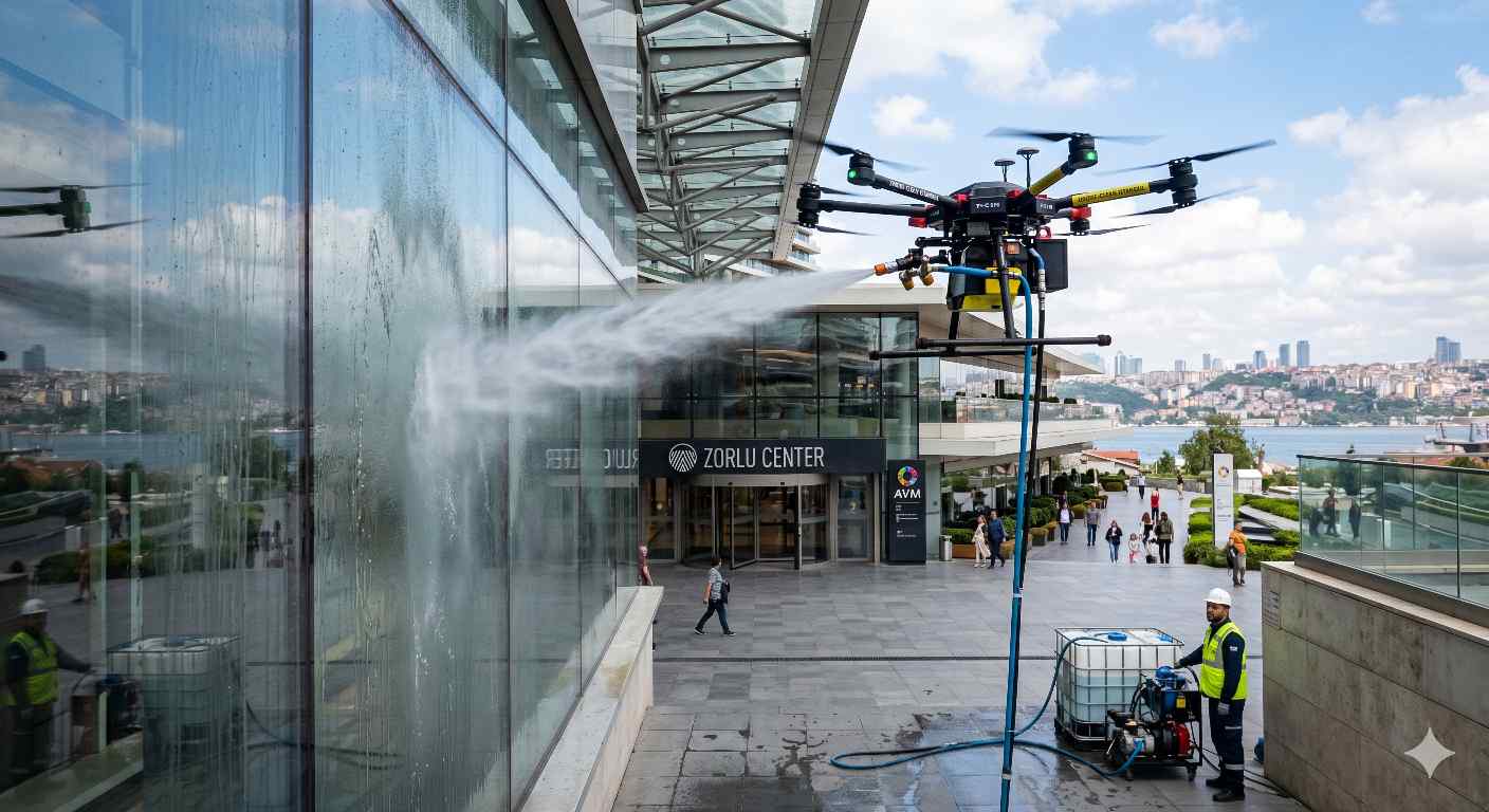 Drone ile Cihangir dış cephe yıkama hizmetleri