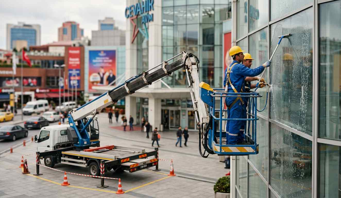 Kimyasallarla dış cephe temizliği çalışması