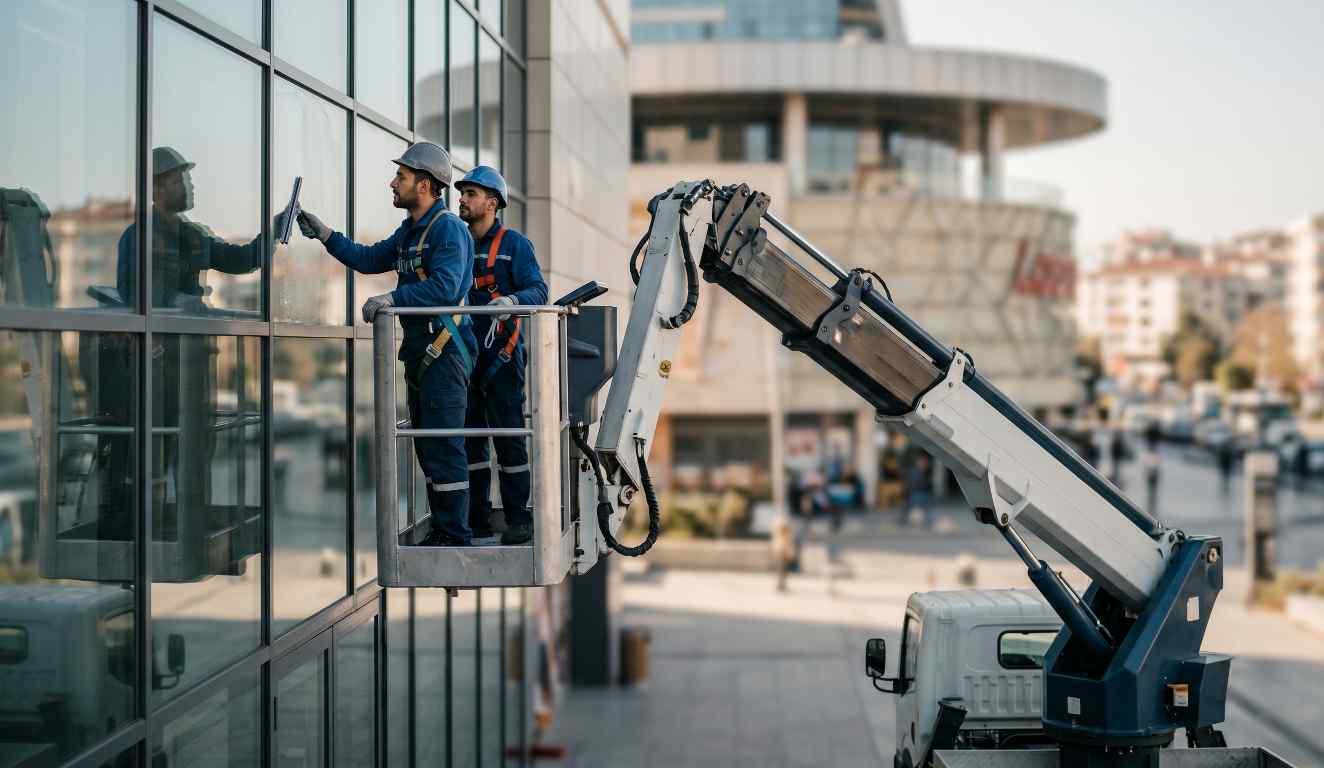 Saf su teknolojisi ile dış cephe cam temizleme