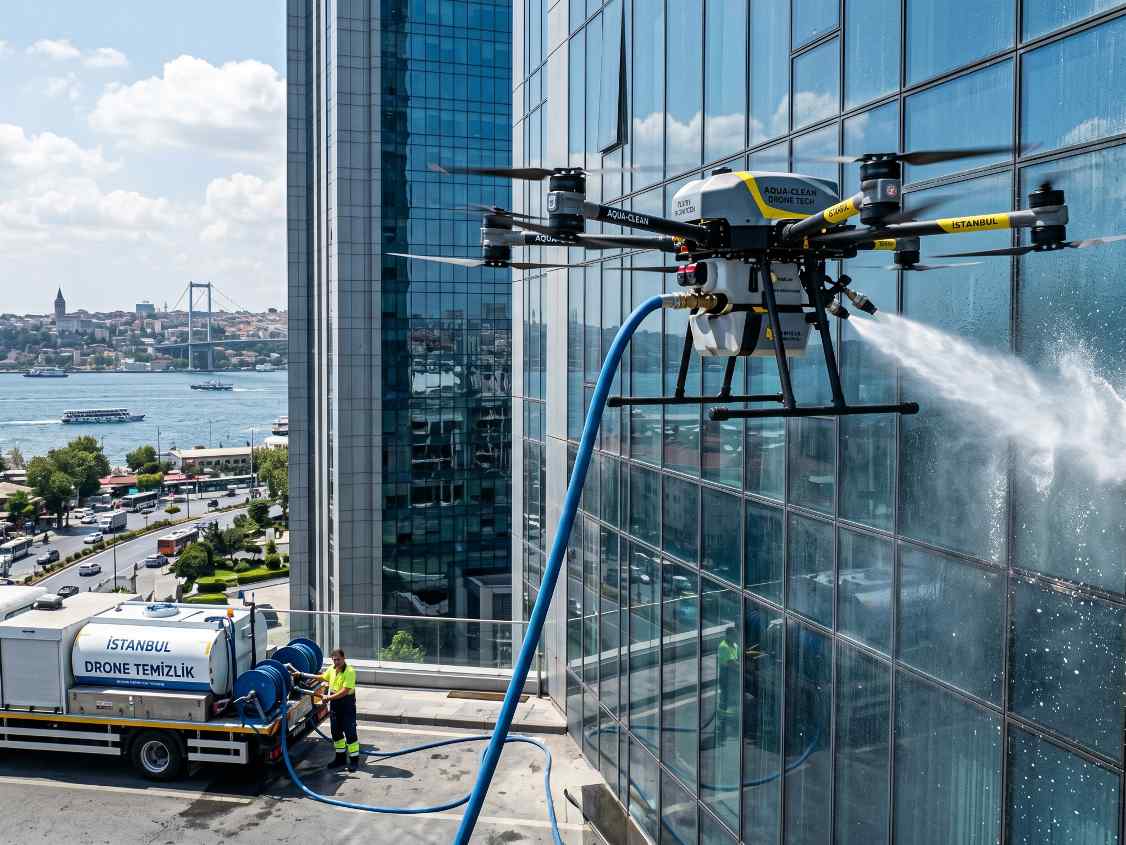 Drone teknolojisiyle dış cephe yıkama